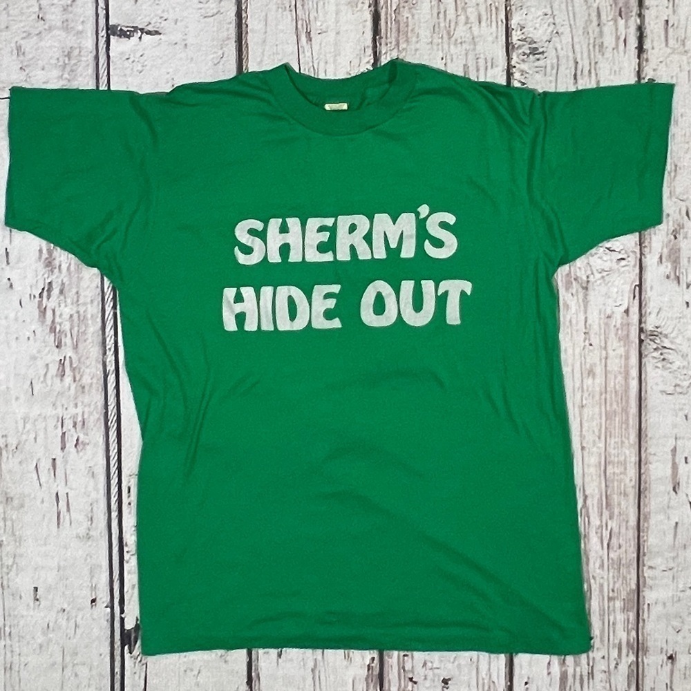 Vintage 80s Sherm's Hide Out Screen Stars Single Stitch 1980s Tee Top Shirt